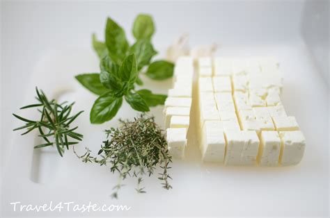 Herbs Infused Olive Oil Marinated Feta Cheese Travel For Taste
