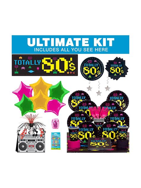 Totally 80s Ultimate Kit Serves 8 Decorations Decoration Kits And