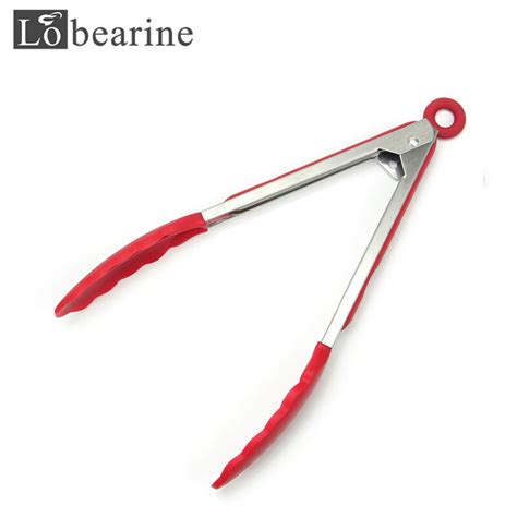 Lobearine Bbq Clip 9 Inch Silicone Kitchen Tongs Salad Bread Cooking Food Serving Tongs Kitchen
