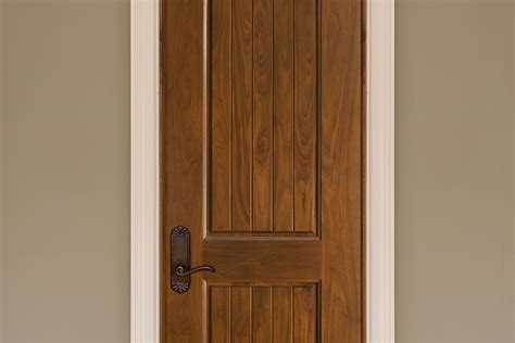Interior Door Custom Single Solid Wood With Natural Walnut Finish