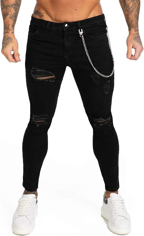 black ripped jeans men 28 skinny fit super stretchy denim jeans for men at amazon men s