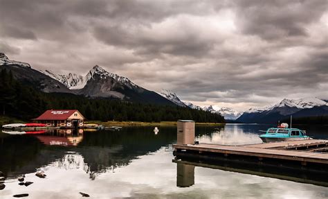 Maligne Lake Boat House Jasper National Park Alberta If Y Flickr