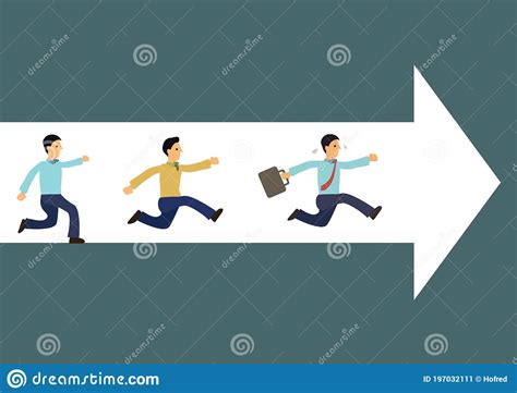 Business People Run On The Arrows Stock Vector Illustration Of