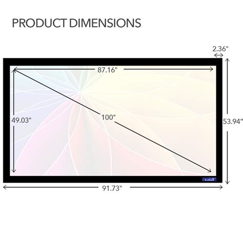 Qualgear® Qg Ps Ff6 169 100 W 169 Fixed Frame Projector Screen 100