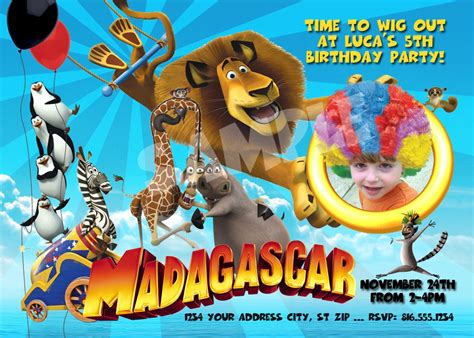 Madagascar party supply bundle set for 16 includes plates, napkins, table cover, happy birthday… $38.99. Madagascar 3 Birthday Party Invitation | Madagascar party ...