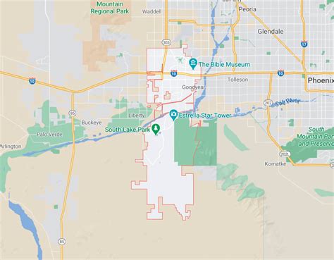 Goodyear Arizona Area Map Light Hebstreits Sketches