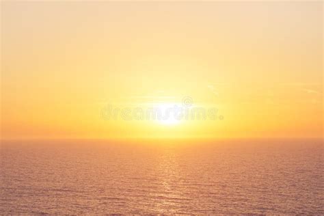 Beautiful Sunset Over The Ocean Scenic Sunset Over Ocean Beach Stock