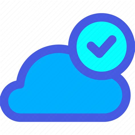 Cloud Connected Internet Tick Icon