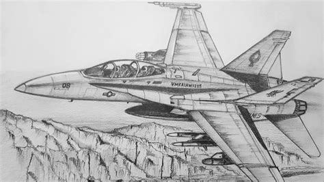 How To Draw A F/A-18 Hornet - YouTube