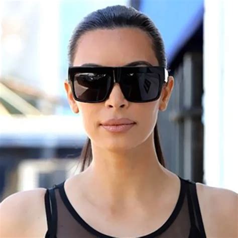 famous kim kardashian square celebrity italy sunglasses lady uv400 women men sun glasses 50s