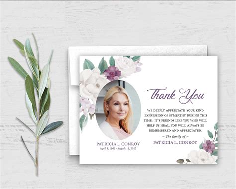 Diy Funeral Photo Thank You Card X Etsy Photo Thank You Cards My Xxx