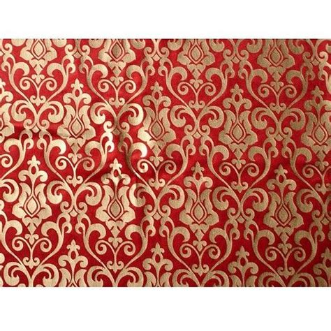 Red Damask Printed Velvet Fabric By The Yardvelvet Fabric Etsy Red