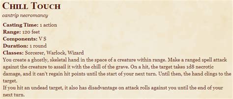 The description of rage states (emphasis mine): Chill Touch D&D 5th Edition - D&D 5e Character Sheets