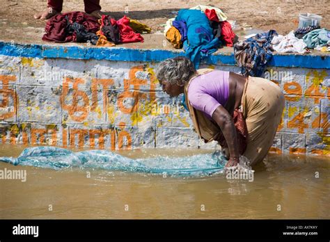 Woman Washing Clothes In A River Hi Res Stock Photography And Images