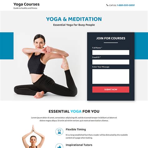 yoga and meditation classes lead capture responsive landing page landingpagedesigntemplates