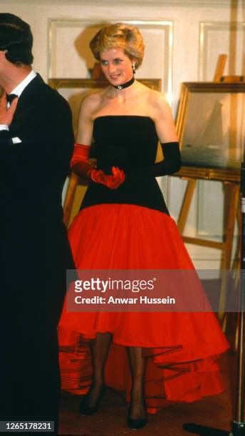 Princess Diana Red Dress Photos And Premium High Res Pictures Getty