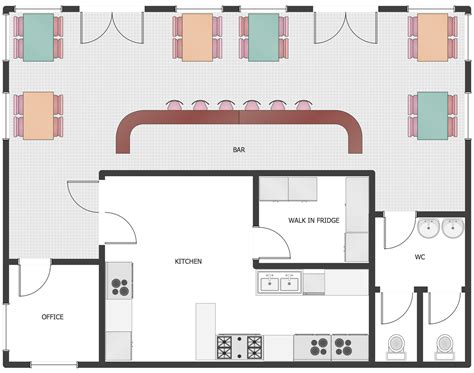 Small Cafe Floor Plan Layout Cafe Floor Plans Examples In Color
