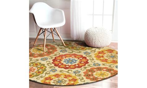 Lr Home Dazzle Hand Tufted Floral Suzani Ivory Wool Indoor Rug Groupon