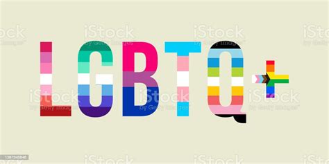 Lgbtq Word Banner Vector Illustration Isolated On White Background Typography With L Lesbian