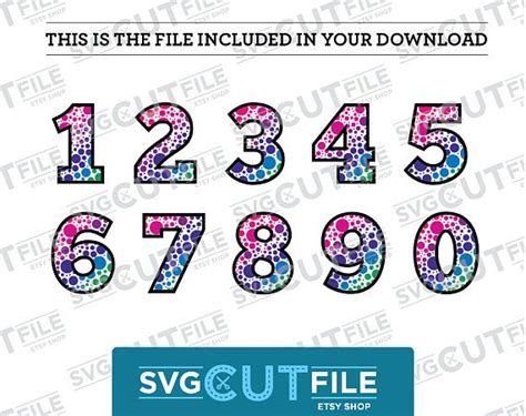 Polka Dot Numbers Svg Polka Dot Number Svg Number Svg Polka Etsy