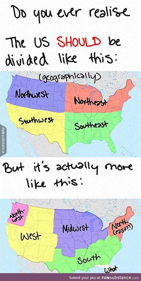 The Us And Its Strange Geography Funny Pins Funny Memes Funny Stuff
