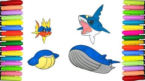Pokemon Coloring Pages For Kids Carvanha Sharpedo Wailmer And