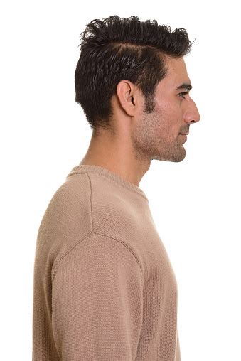 Profile View Of Face Of Young Handsome Persian Man Stock Photo