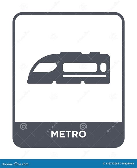 Metro Icon In Trendy Design Style Metro Icon Isolated On White