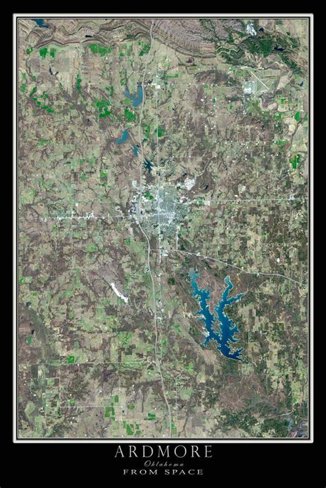 Ardmore Oklahoma Satellite Poster Map