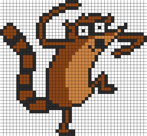 Rigby Kandi Pattern Easy Pixel Art Pixel Art Pattern Minecraft