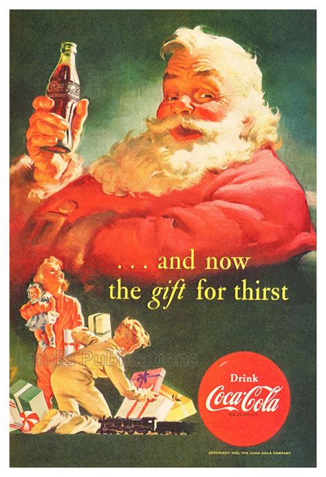 Coca Cola Santa Claus Vintage Christmas Poster Etsy