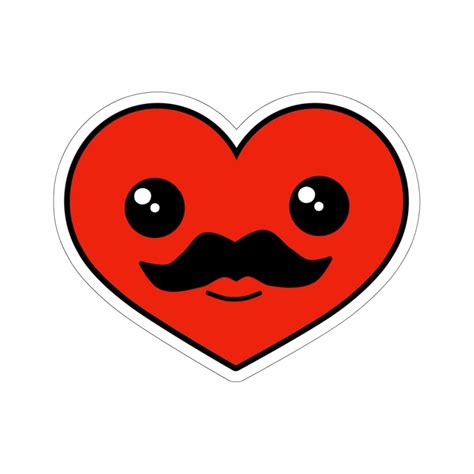 Mustache Heart Sticker Doodlecorn