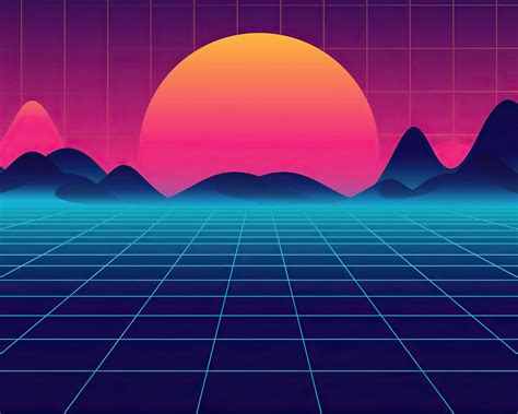 Retro Mountain Sunrise Wallpapers Wallpaper Cave