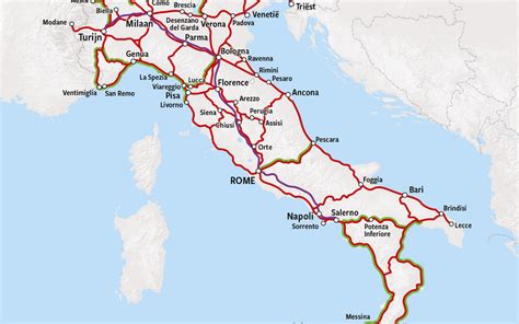 Detailed Italy Train Map