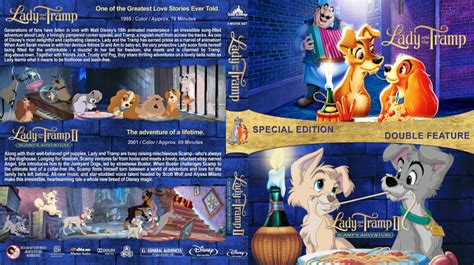 Lady And The Tramp Double Feature 1955 2001 R1 Custom Blu Ray Cover