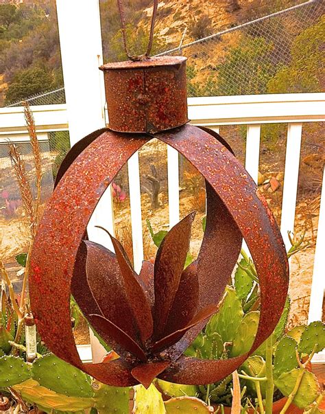 Rustic Agave Cactus Ornament Metal Yard Art Southwestern