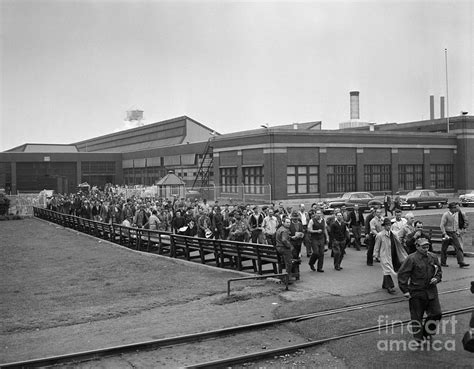 Workers Leaving A Factory C1950s Photograph By H Armstrong Roberts
