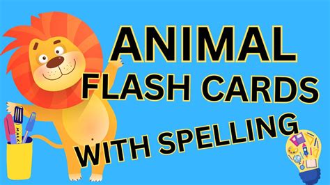 Animal Flashcards With Spelling For Kids Youtube