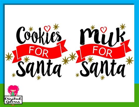 Cookies For Santa, Milk For Santa SVG / DXF Cutting Files For Cricut