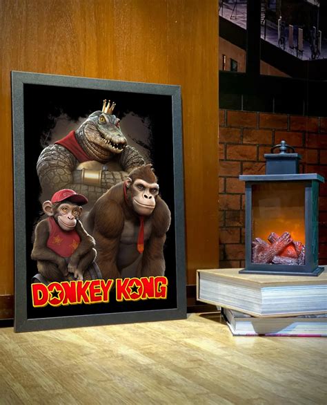 Quadro Com Moldura Realistic Donkey Kong 46x33 Cd Toyshow Tudo De