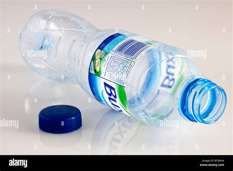 Empty Plastic Bottle Of Drinking Water And Blue Screw Top Stock Photo Alamy
