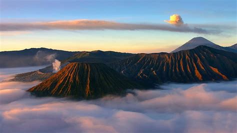Hd Wallpaper Volcano Stars Landscape Mount Bromo Indonesia