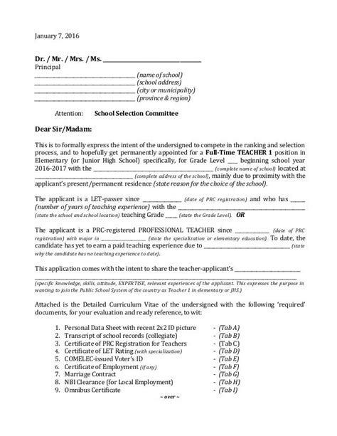 Application Letter For Municipality Job
