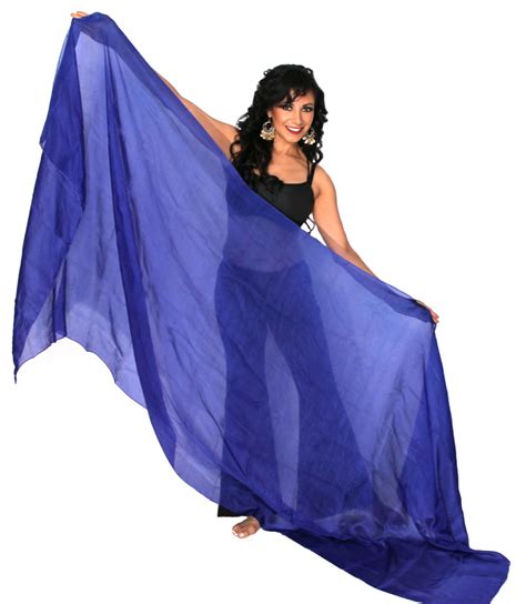 royal blue silk belly dance veil at