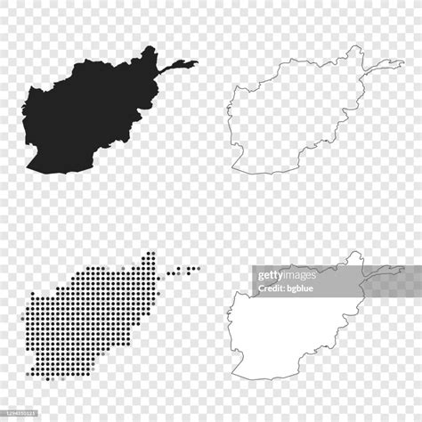Afghanistan Maps For Design Black Outline Mosaic And White High Res