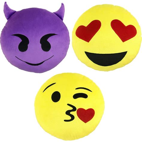 Emoji Expressions 3 Piece Emoji Pillow Set