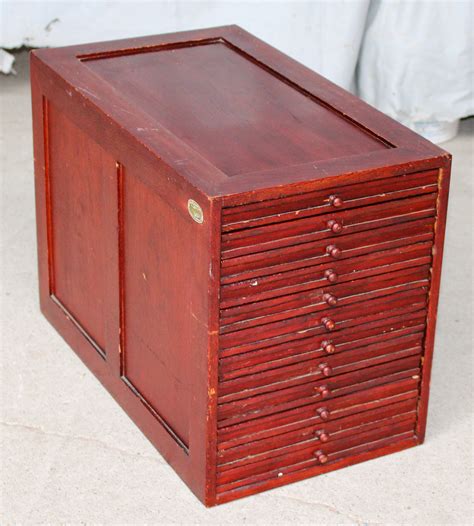 This shelf transform into small filing cabinet that contains enclosed drawer with key and handgrip to pull out. Bargain John's Antiques | Antique Small Oak 12 Drawer File ...