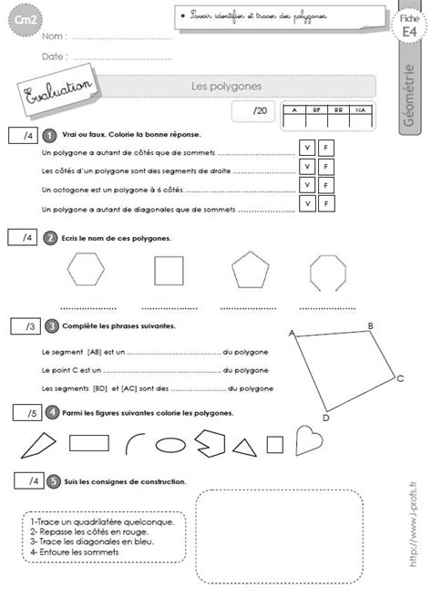 Voir plus d'idées sur le thème géométrie ce2, exercice les figures symetriques: cm2: Evaluation les POLYGONES, quadrilatères, triangles, carrés, hexagones, octogones, pentagones