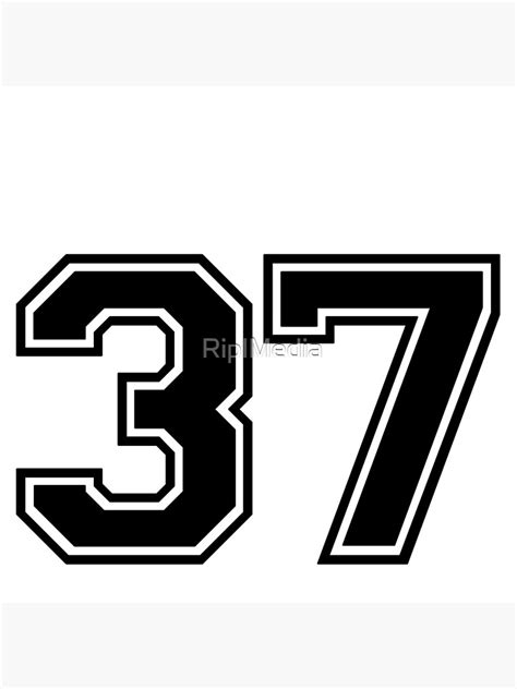 Varsity Team Sports Uniform Number 37 Black Coasters Set Of 4