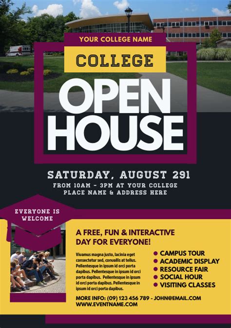 College Open House Flyer Template Postermywall